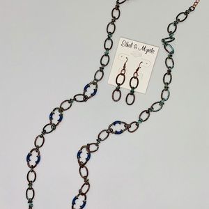 Ethel & Myrtle link necklace and earring set